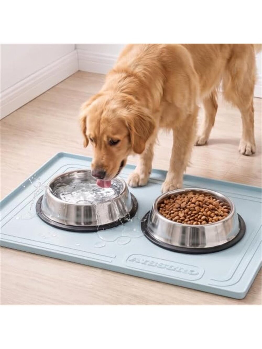 Pet Feeding Mat Waterproof Nonslip Cats and Dogs Water Bowl Mat 22*19